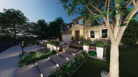 Front and back yard landscape design example 5